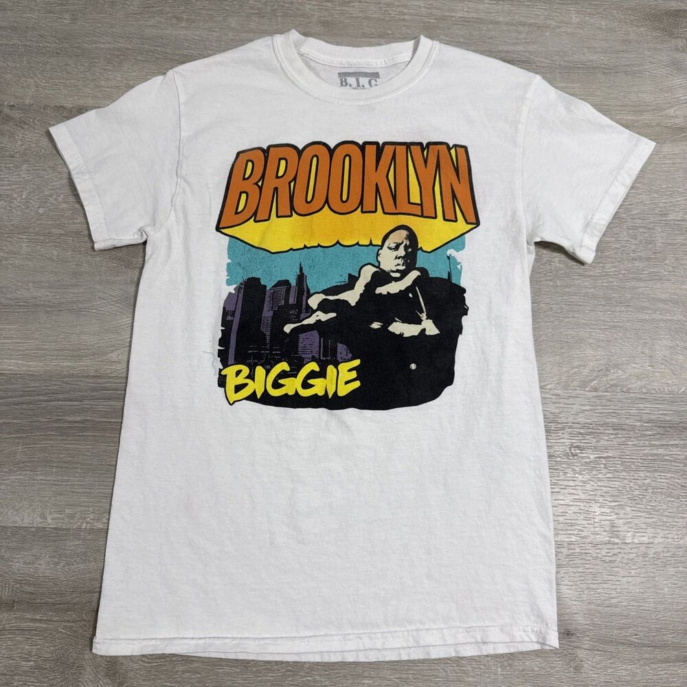 The Notorious BIG Shirt Biggie Smalls Brooklyn Men’s Small White 90s Hip Hop